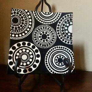 NWOB Set of 2 Round Dots by Tabletops Gallery Hand Painted Salad Plate